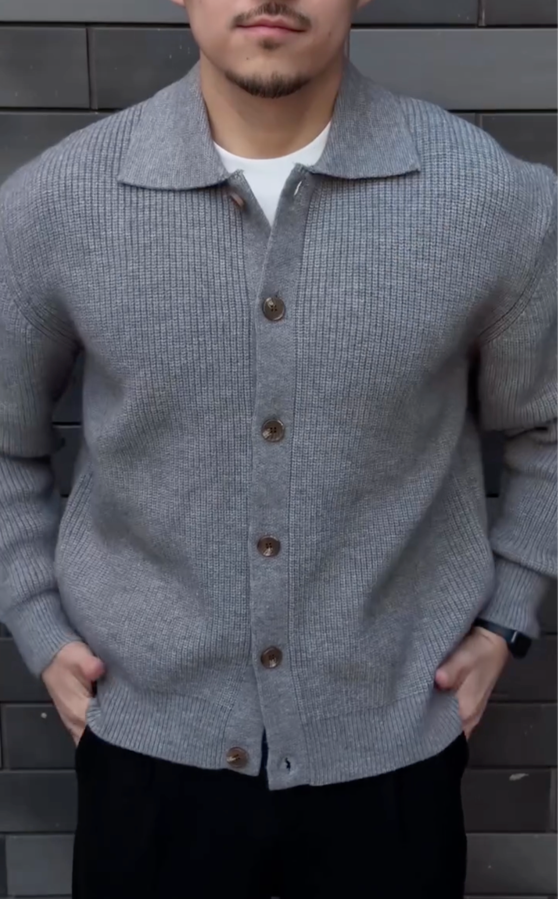 All season Essential - Knit Collar Cardigan