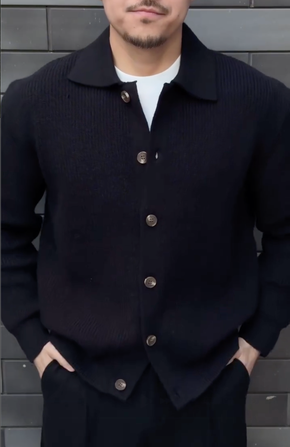 All season Essential - Knit Collar Cardigan