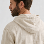 Men's Loose-Fit Linen Hooded Henley Set