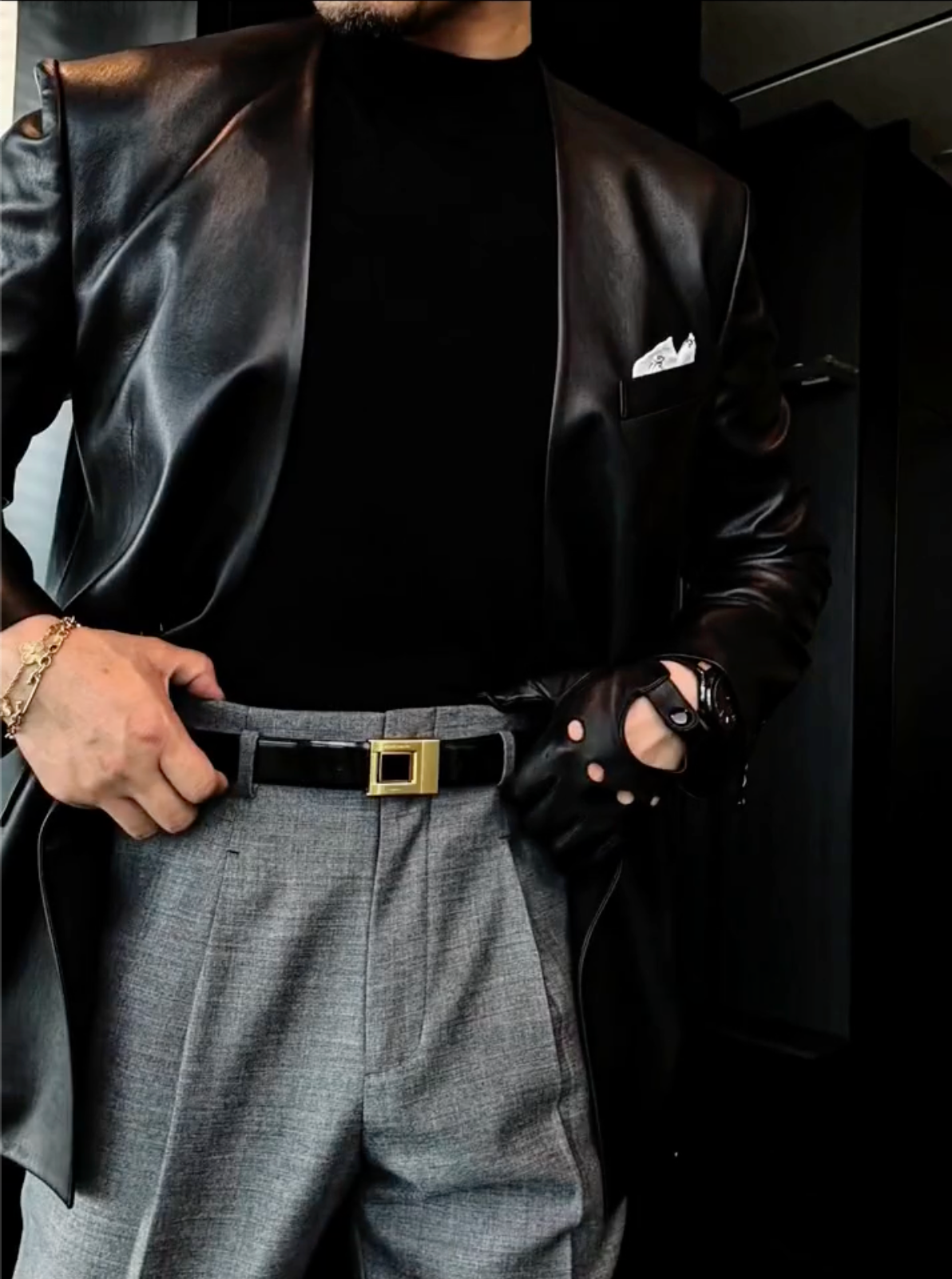 Fashionable genuine leather jacket