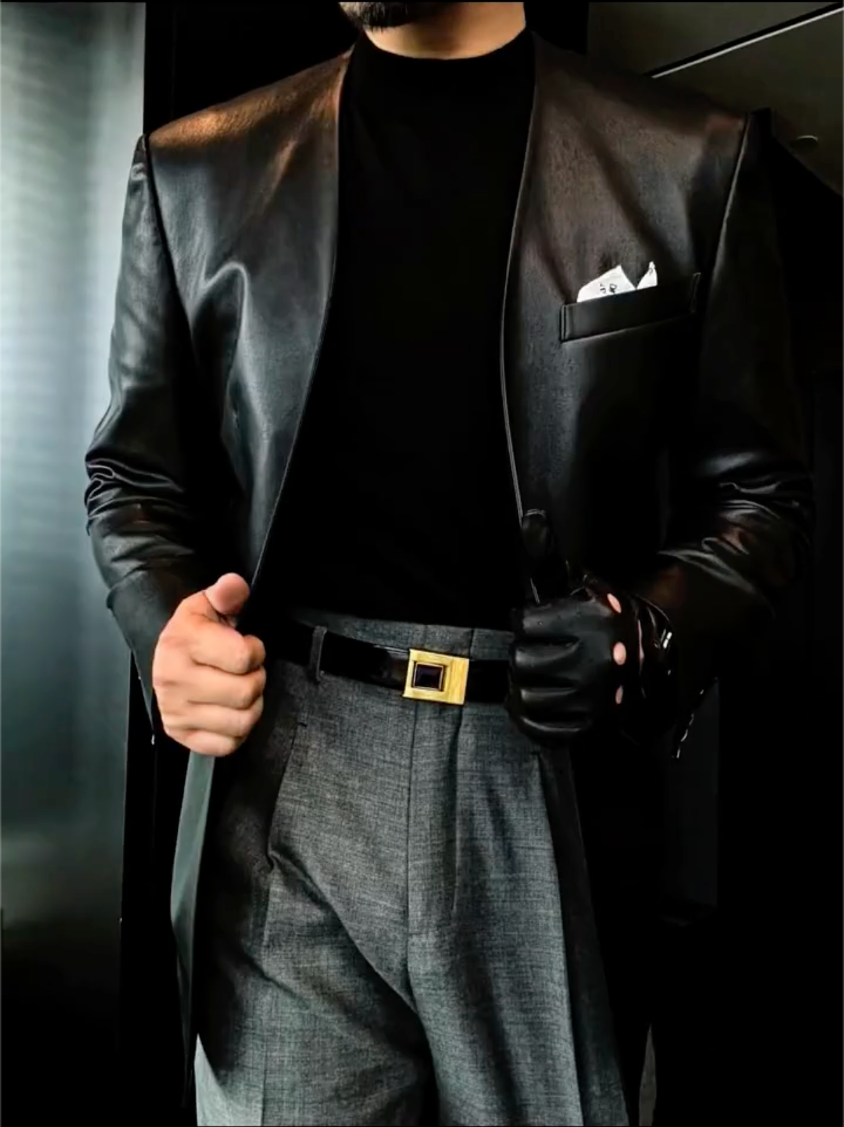 Fashionable genuine leather jacket