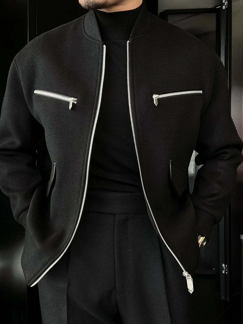 Men's Stylish Simple Zipper Pockets Jacket