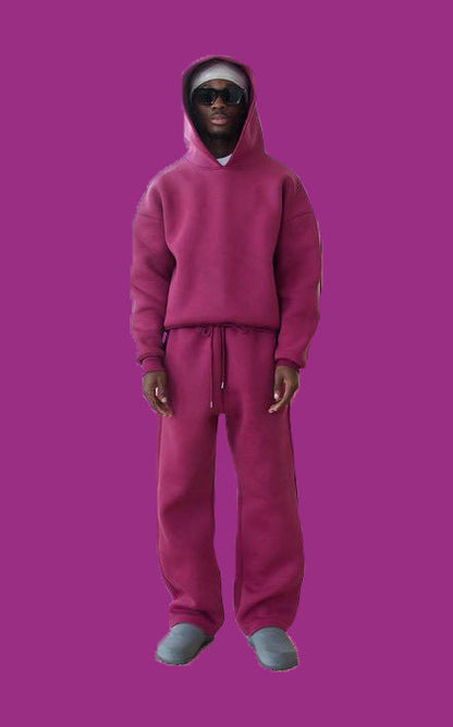 Men’s Streetwear Fleece Pullover Hoodie &amp; Jogger Set