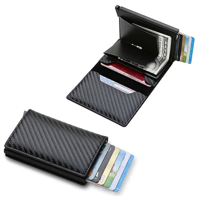 Carbon fiber anti-theft double-layer card holder/wallet (can hold multiple cards)