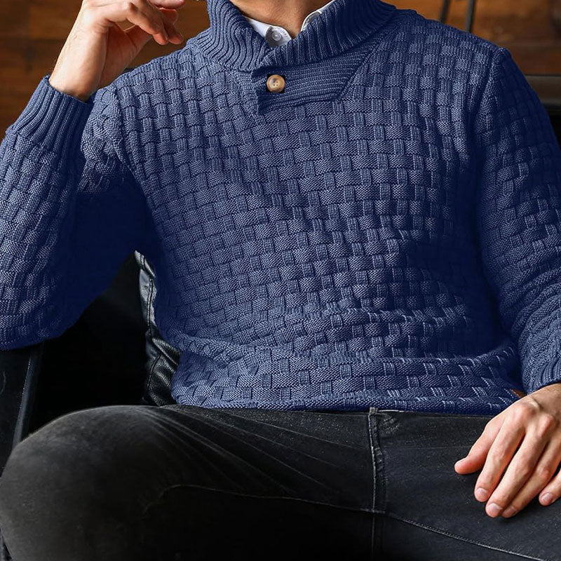 Textured Standup Collar Knit Sweater