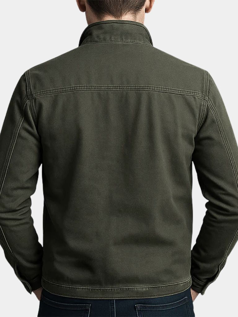 Men's Vintage Casual Cotton Washed Zipper Lapel Jacket