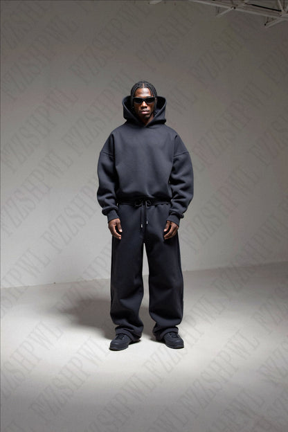 Men’s Streetwear Fleece Pullover Hoodie &amp; Jogger Set