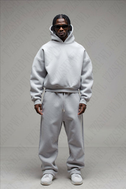 Men’s Streetwear Fleece Pullover Hoodie &amp; Jogger Set