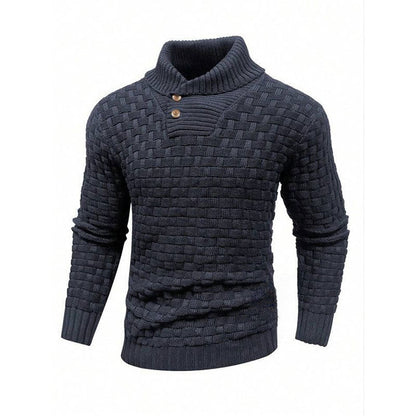 Textured Standup Collar Knit Sweater