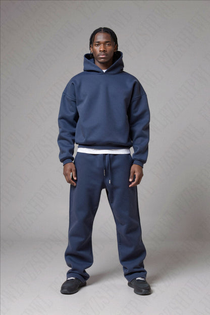 Men’s Streetwear Fleece Pullover Hoodie &amp; Jogger Set