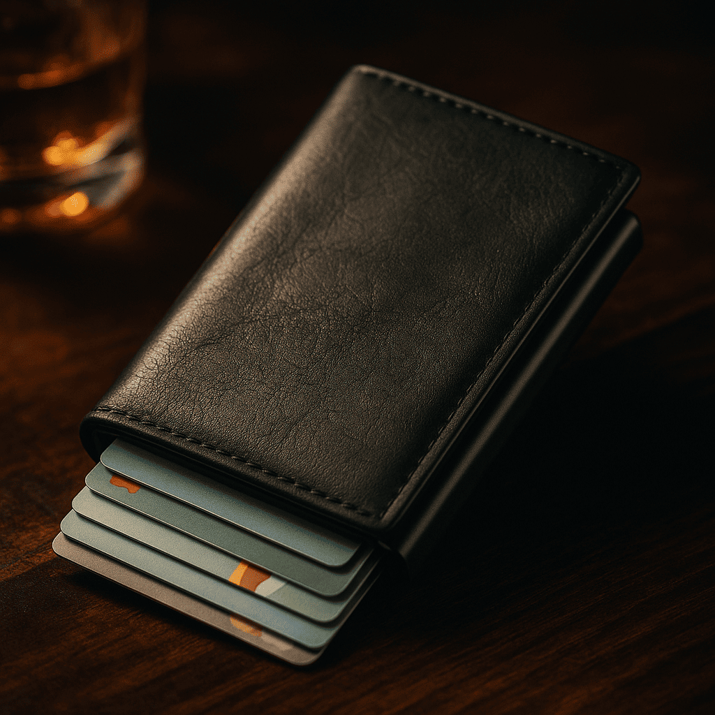 Carbon fiber anti-theft double-layer card holder/wallet (can hold multiple cards)