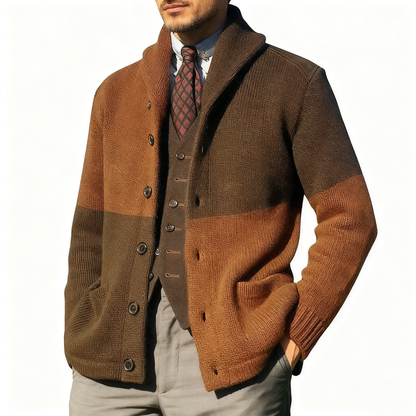 Patchwork Collar Knit Jacket Classic